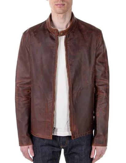 581 Unlined Cowhide Cafe Racer Jacket