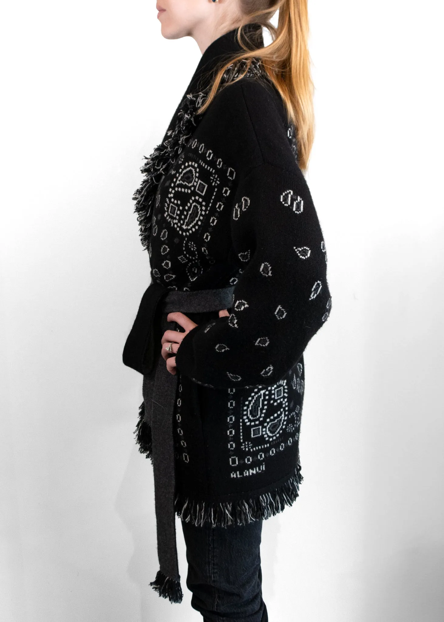 Alanui Black Bandana Cardigan