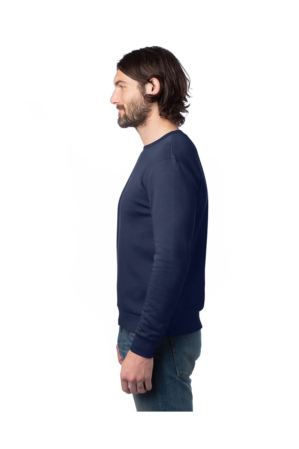 Alternative Mens Eco Cozy Fleece Crewneck Sweatshirt - Midnight Navy Blue