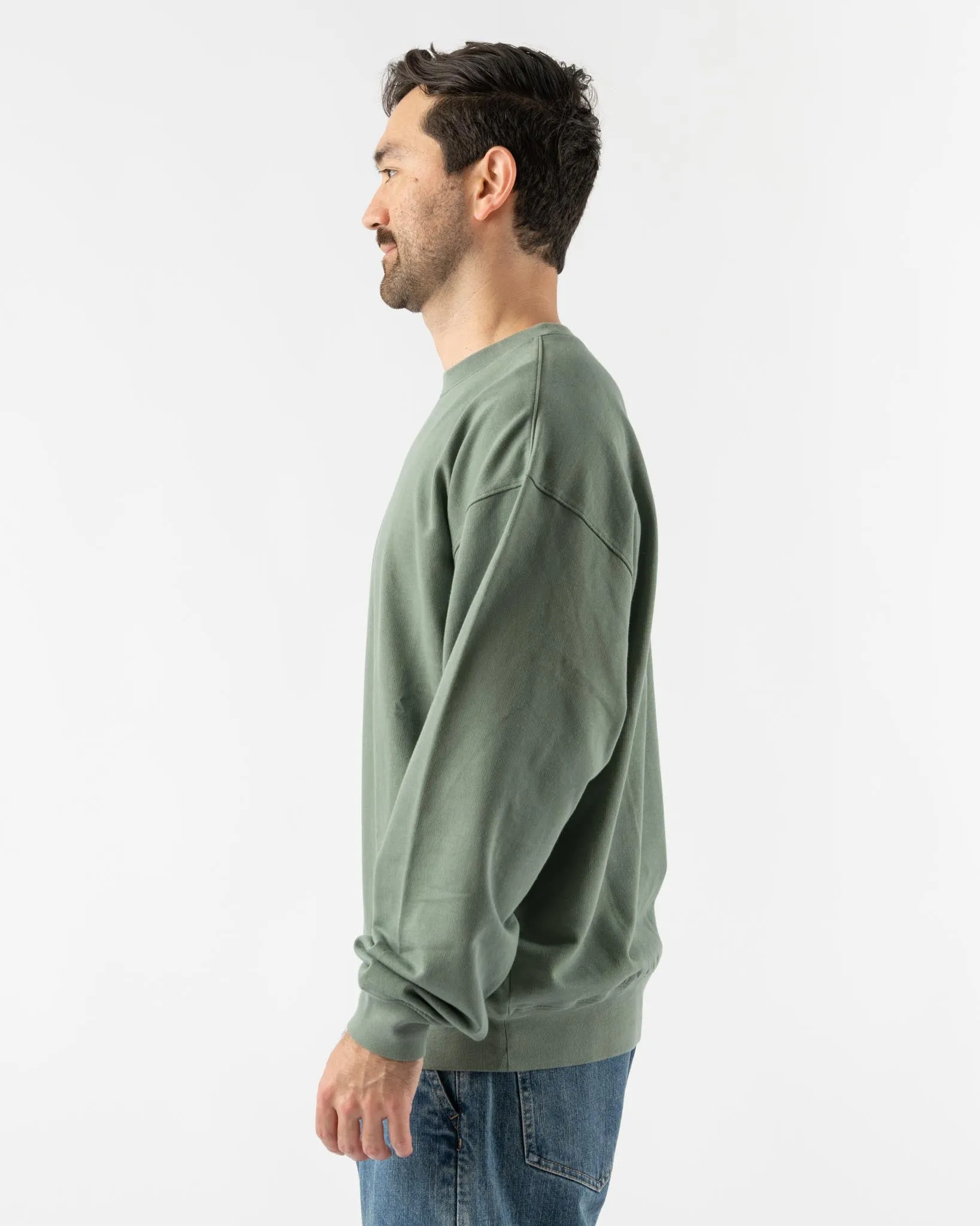 Auralee Super High Gauze Sweat Pullover in Dusty Green