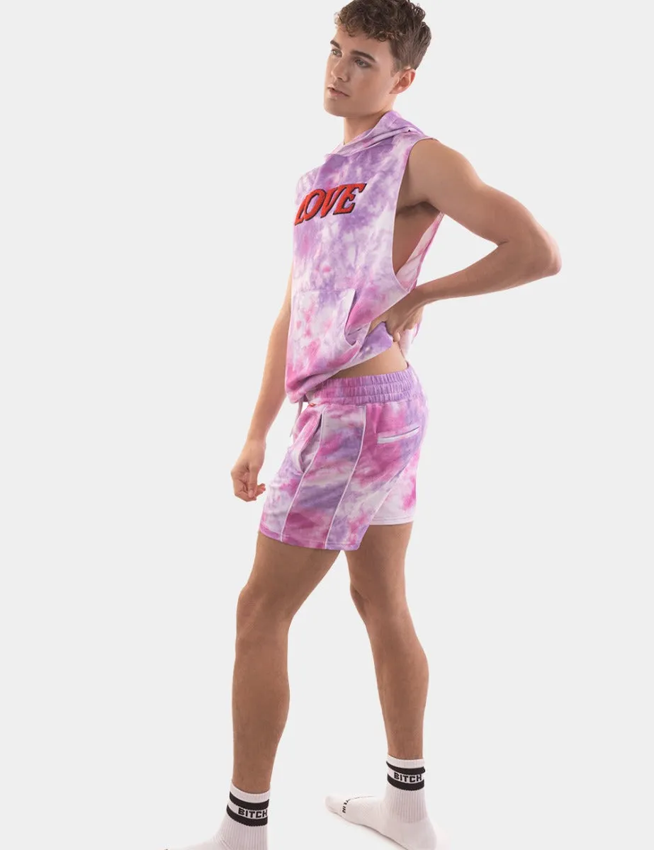 Barcode Berlin Sleeveless Hoody Jax Tiedye Lilac Pink