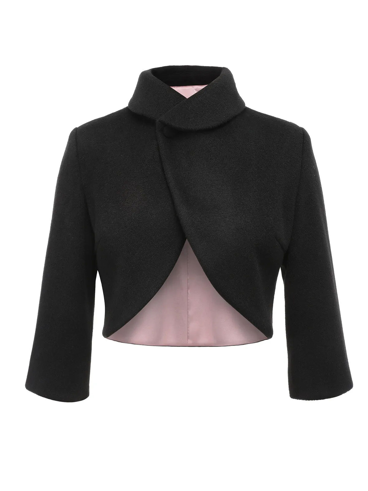 Black 1950s Latest Woolen Wrap Bolero Jacket