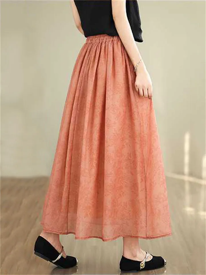 Casual Flowy High-Rise Drawstring Summer Skirt for Women