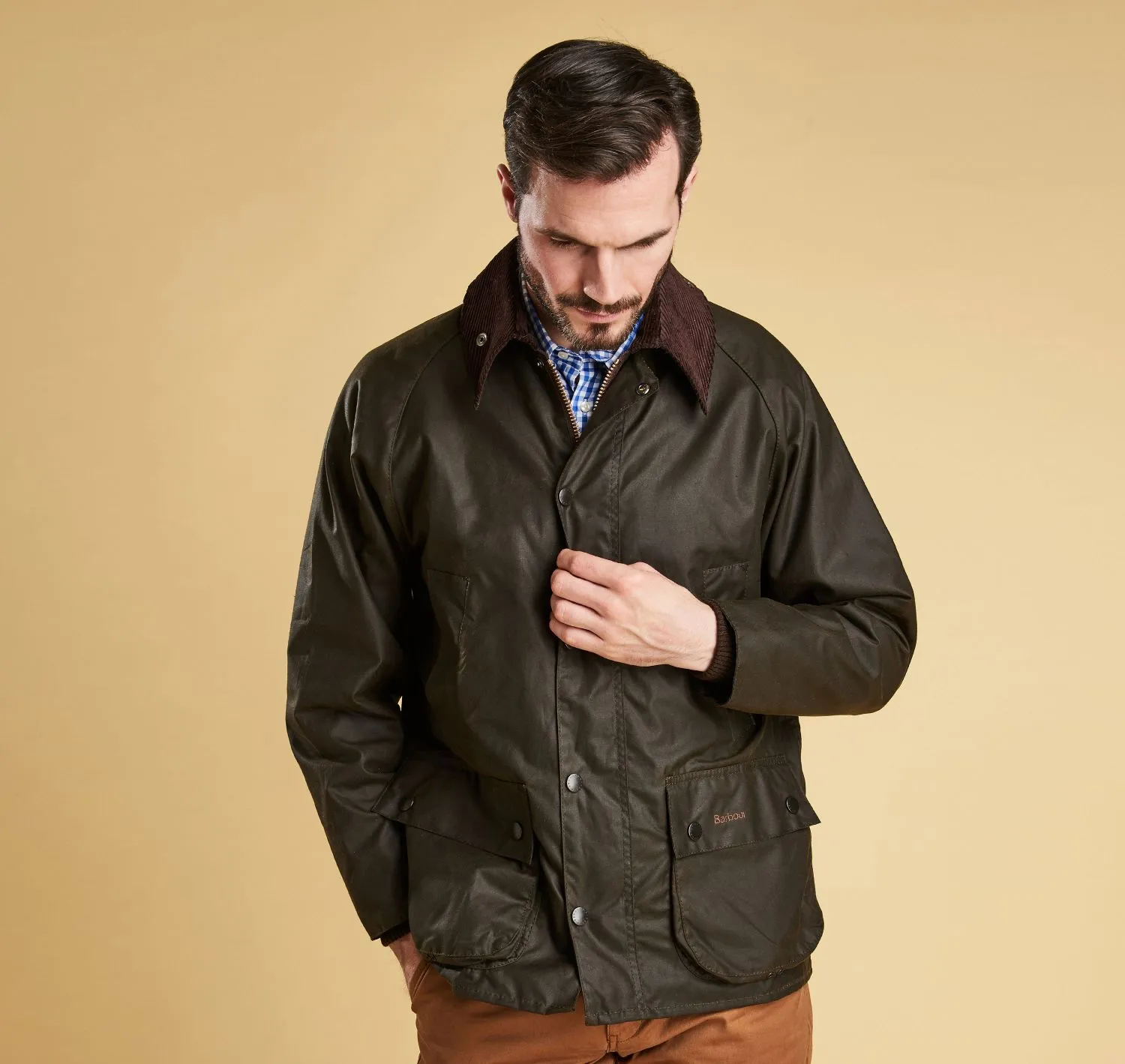 Classic Bedale Waxed Jacket in Olive by Barbour