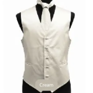 Cream Mens Solid Vest