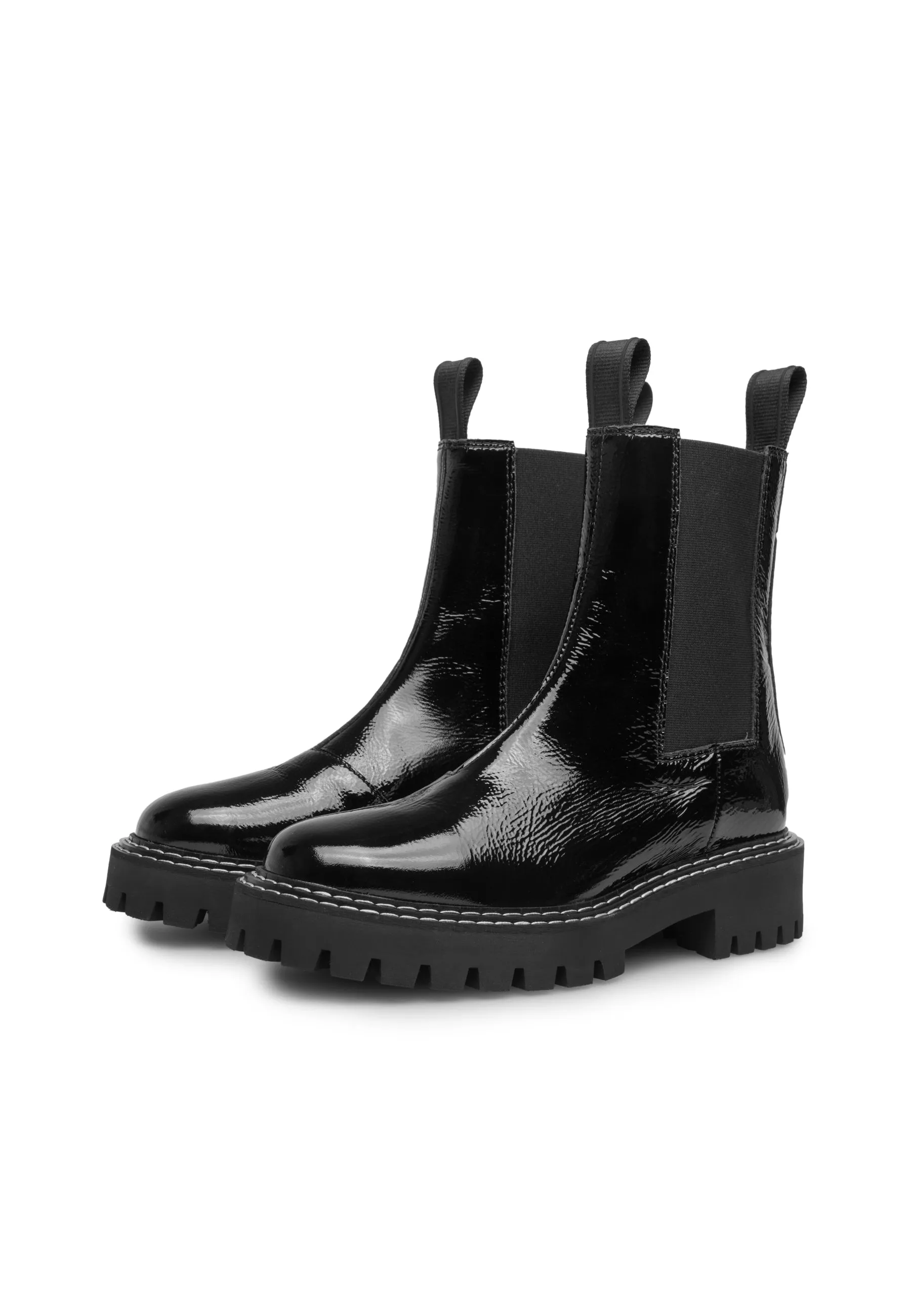 Daze Black Patent Leather Chelsea Boots