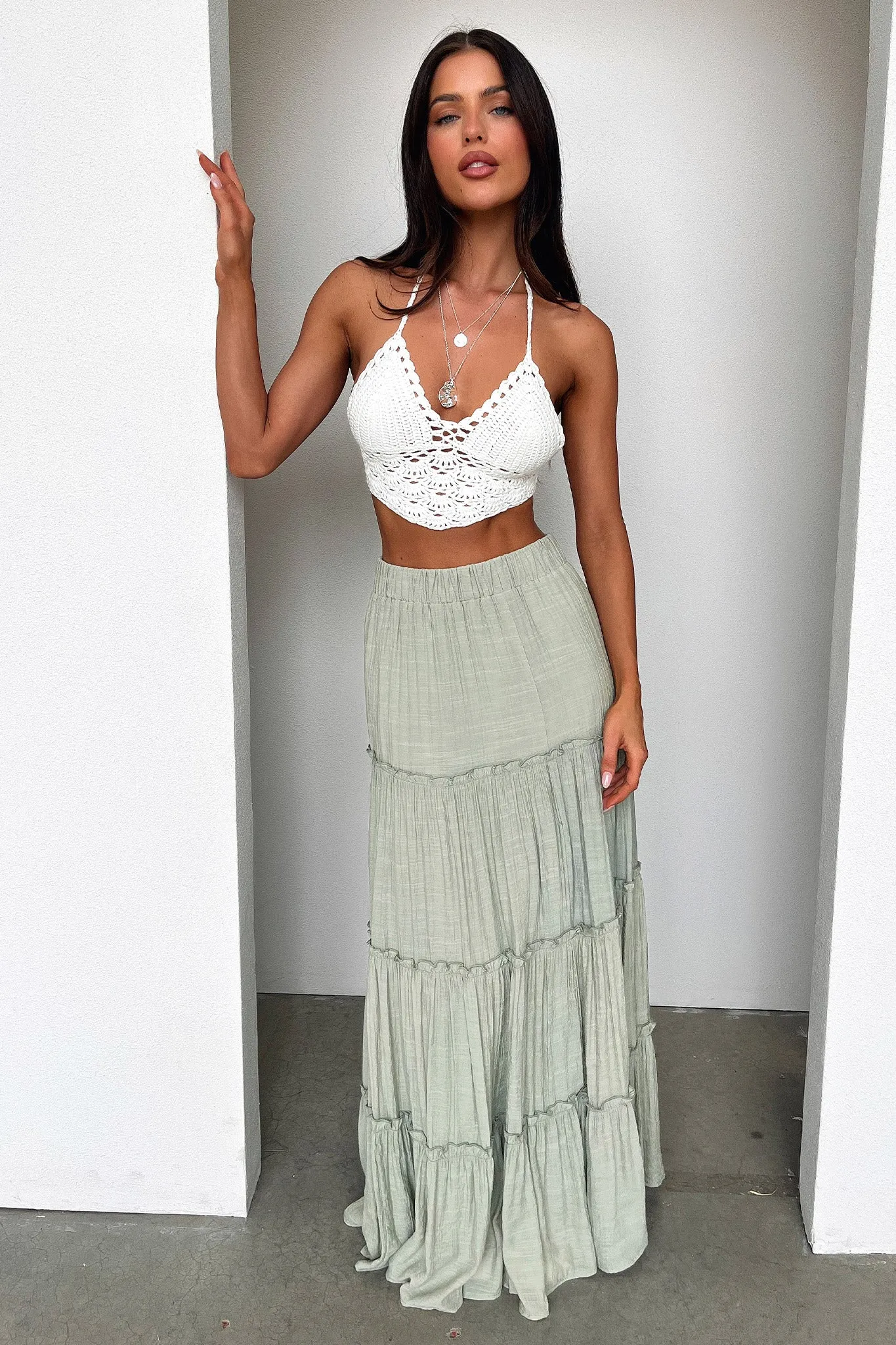 Dunne Maxi Skirt - Sage