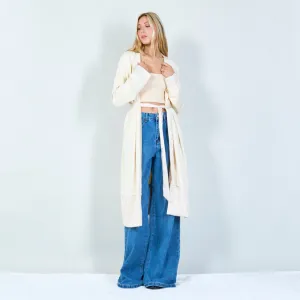 Elegant long belted cardigan wholesale