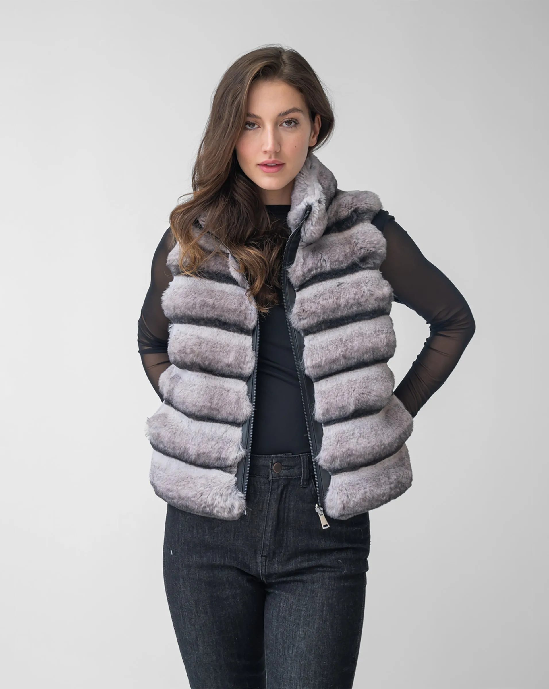 Faux Chinchilla Vest