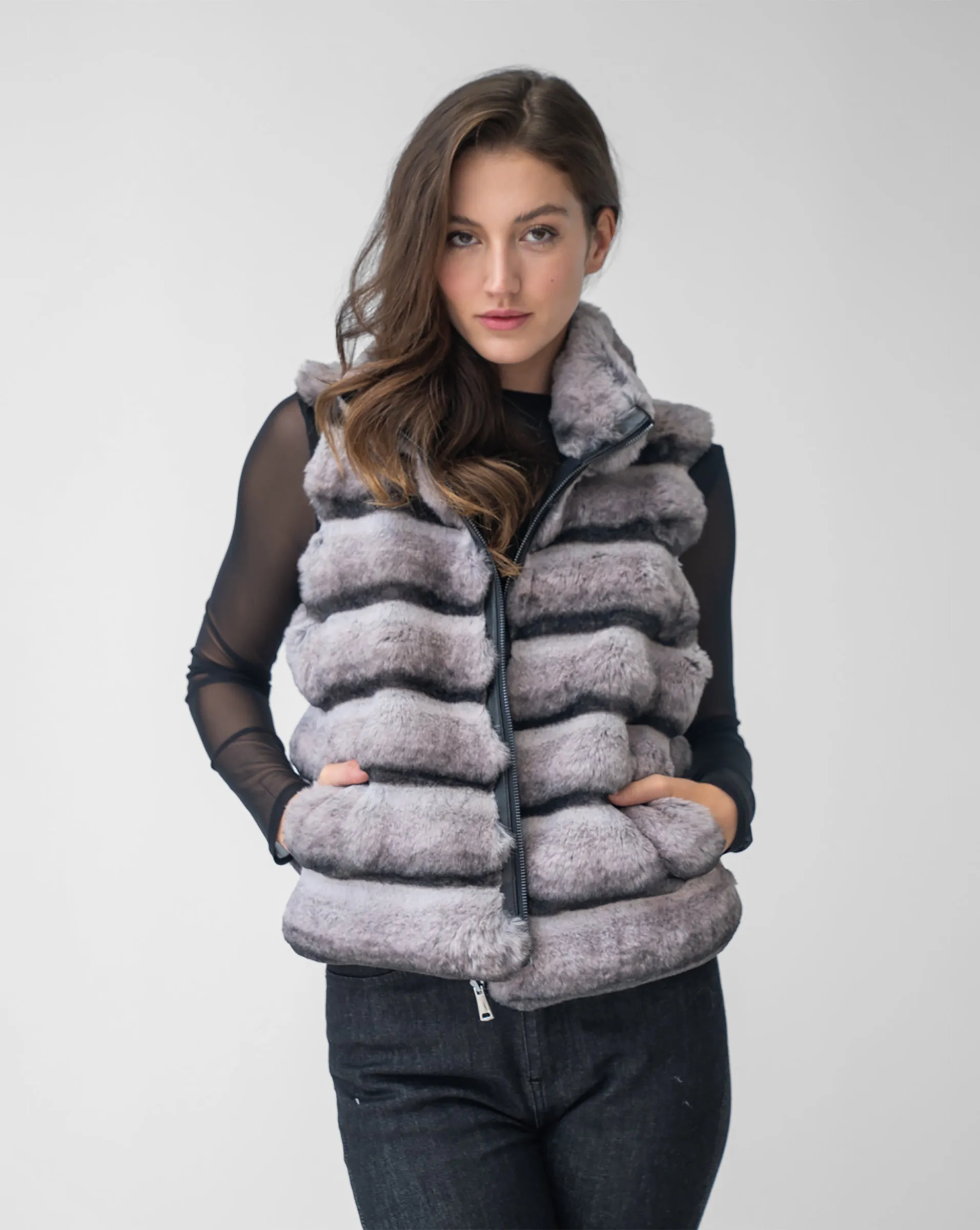 Faux Chinchilla Vest