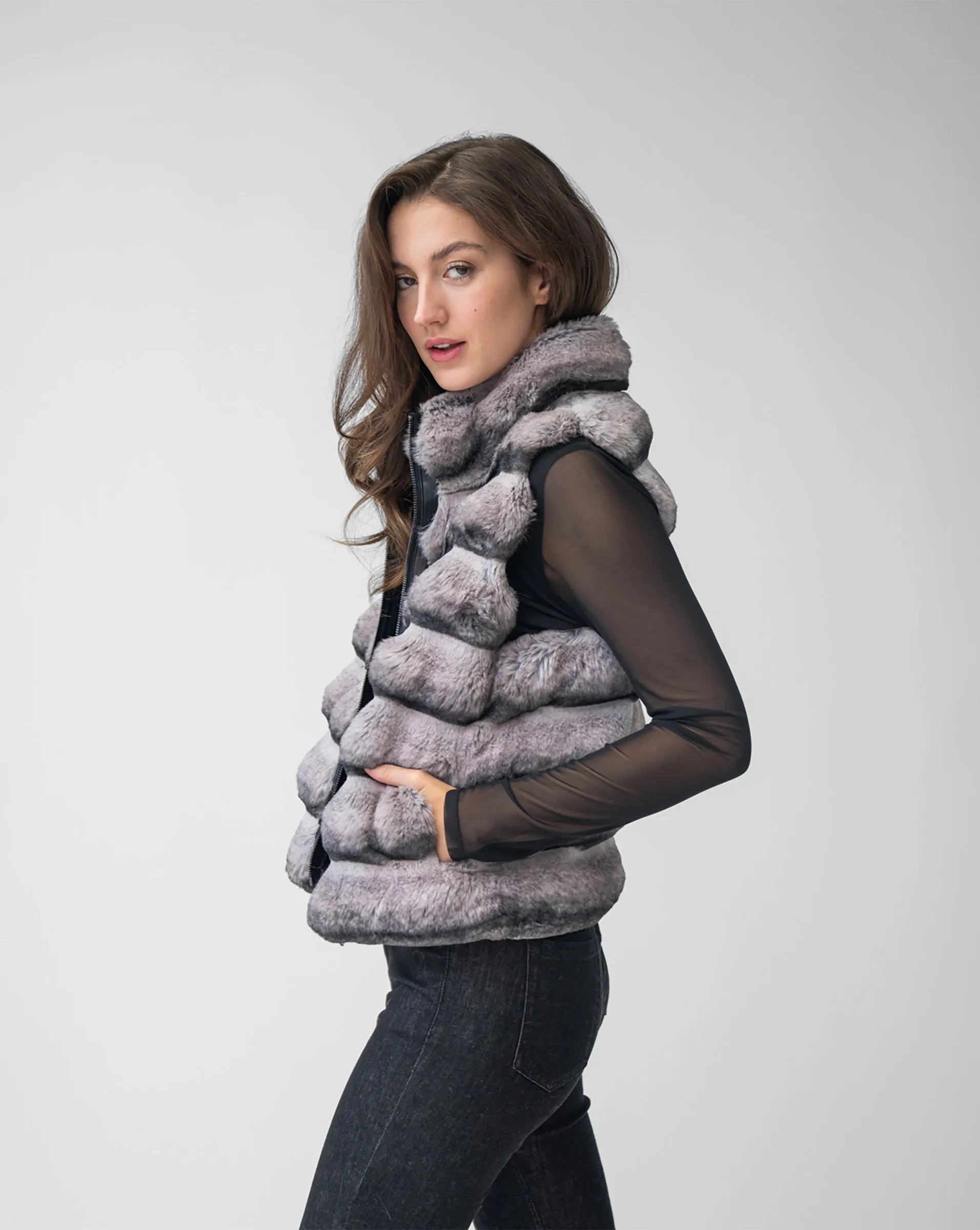 Faux Chinchilla Vest