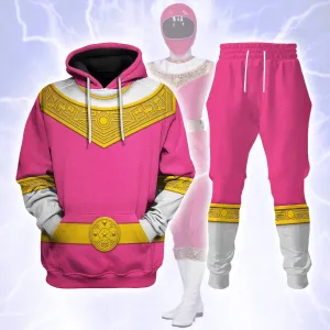 Gearhomie Pink Power Rangers Zeo Hoodies Sweatshirt T-shirt Hawaiian Tracksuit