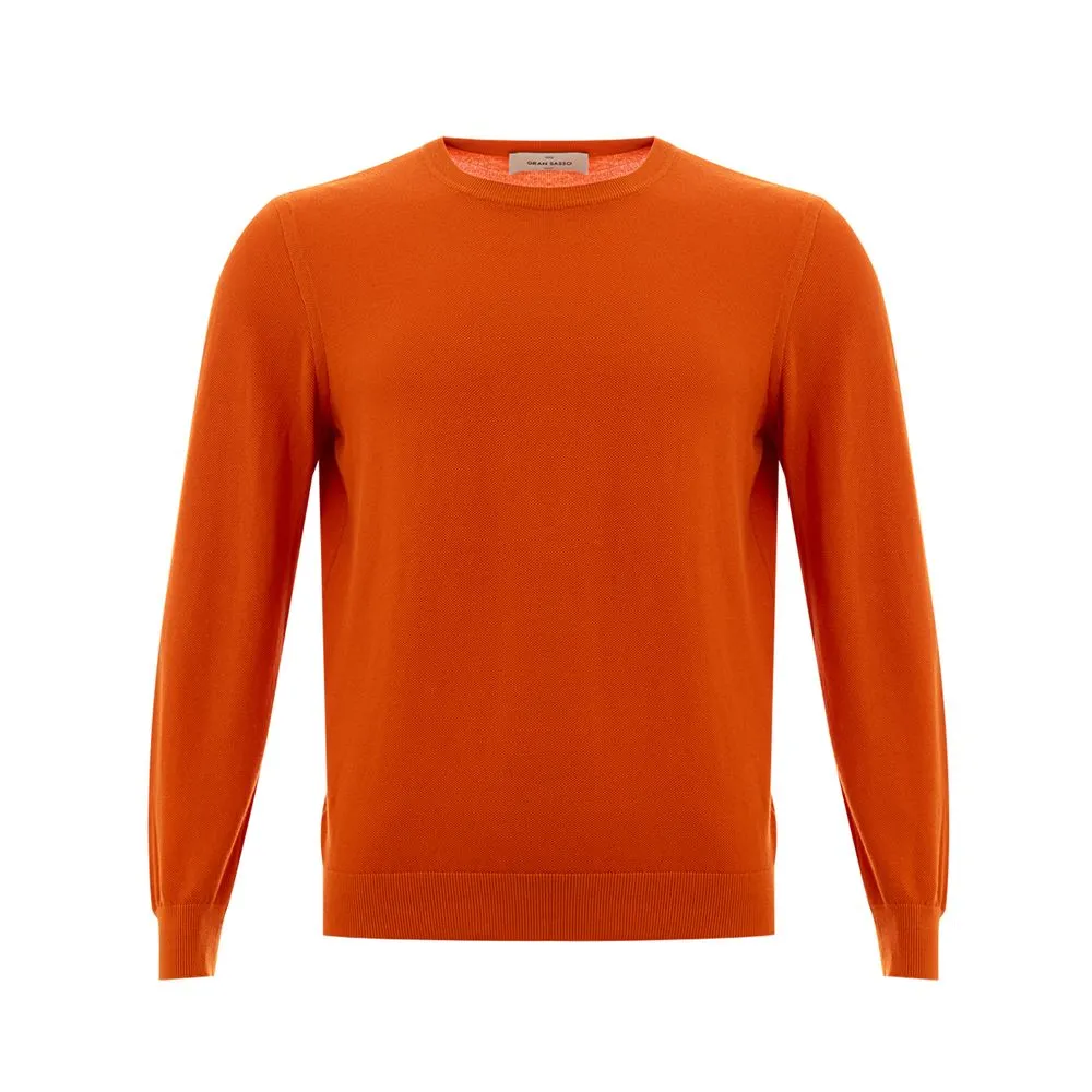 Gran Sasso Classic Orange Cotton Sweater for Elegant Men