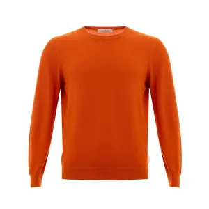 Gran Sasso Classic Orange Cotton Sweater for Elegant Men