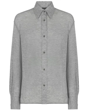 Grey Melange Cashmere Relaxed Shirt