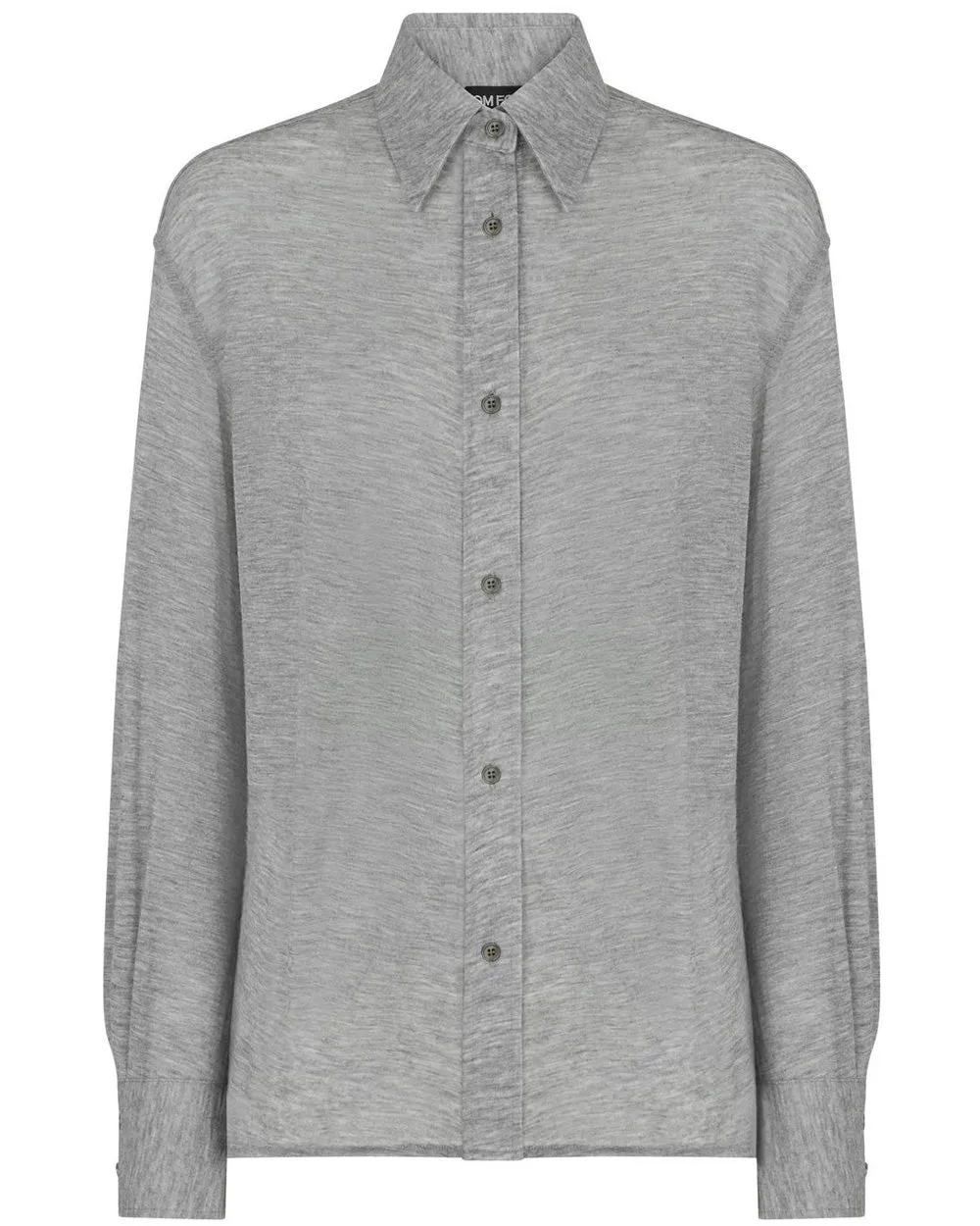 Grey Melange Cashmere Relaxed Shirt