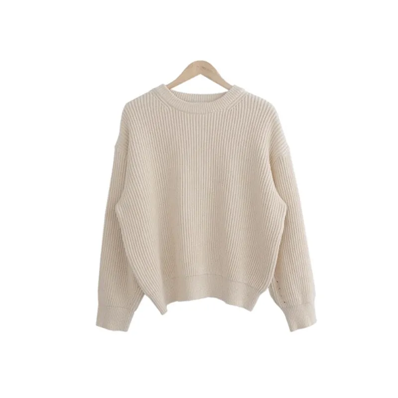 Joskaa Woman Harajuku Sweaters Fashion Show 2024 Autumn Oversized Loose Long Sleeve Casual Pullovers Female Solid Knitted Tops