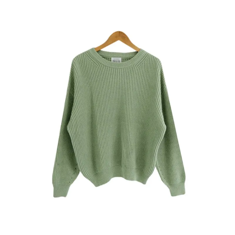 Joskaa Woman Harajuku Sweaters Fashion Show 2024 Autumn Oversized Loose Long Sleeve Casual Pullovers Female Solid Knitted Tops