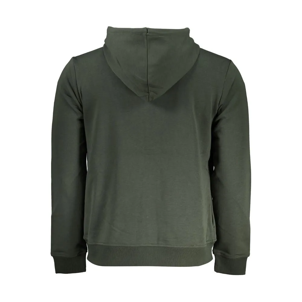 K-WAY Elegant Green Hooded Sweatshirt with Logo Detail