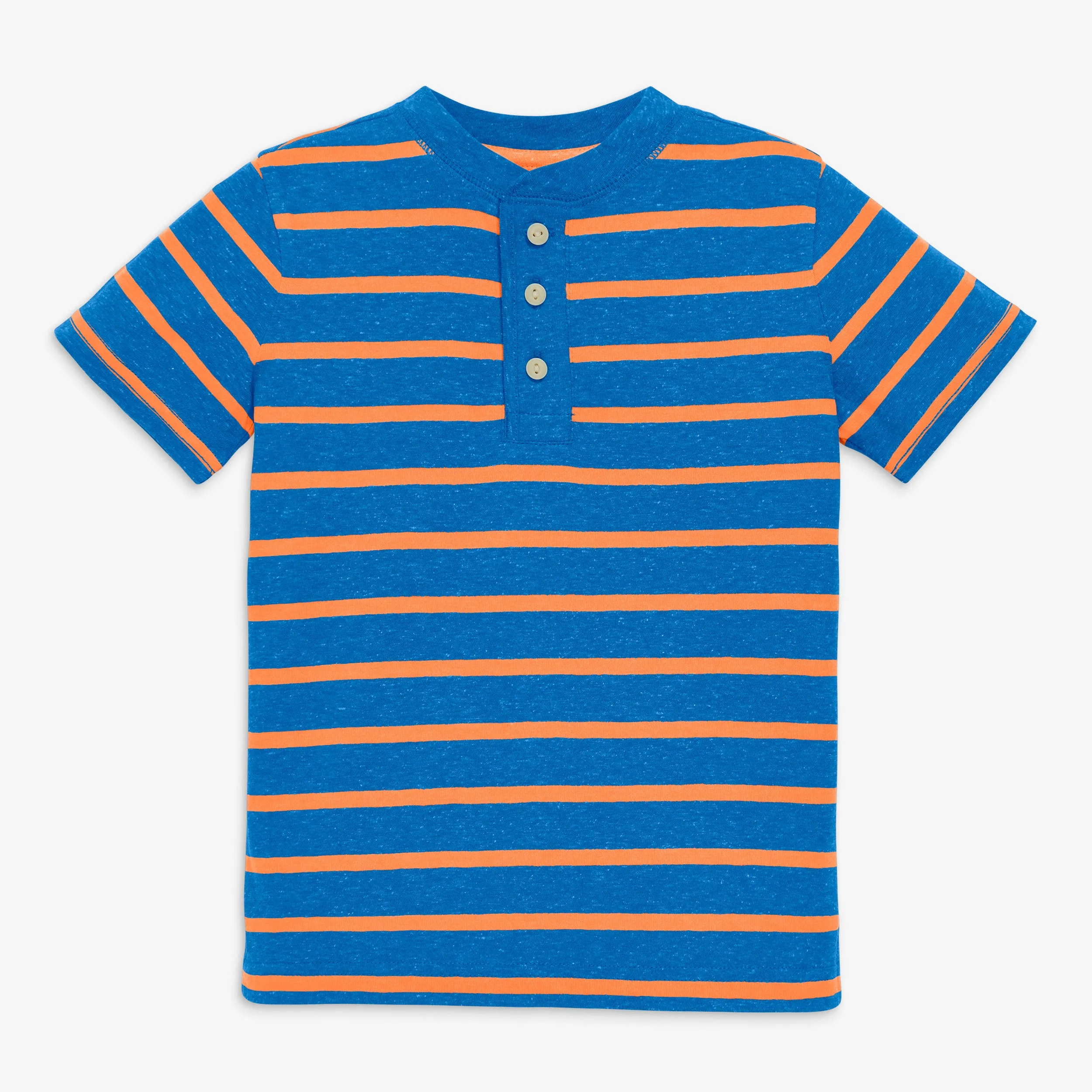 Kids heathered henley tee in stripe