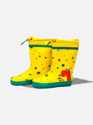 Little Surprise Box Rock n Roll Dino Flexible Rubber Rain Gumboots for Toddlers and Kids