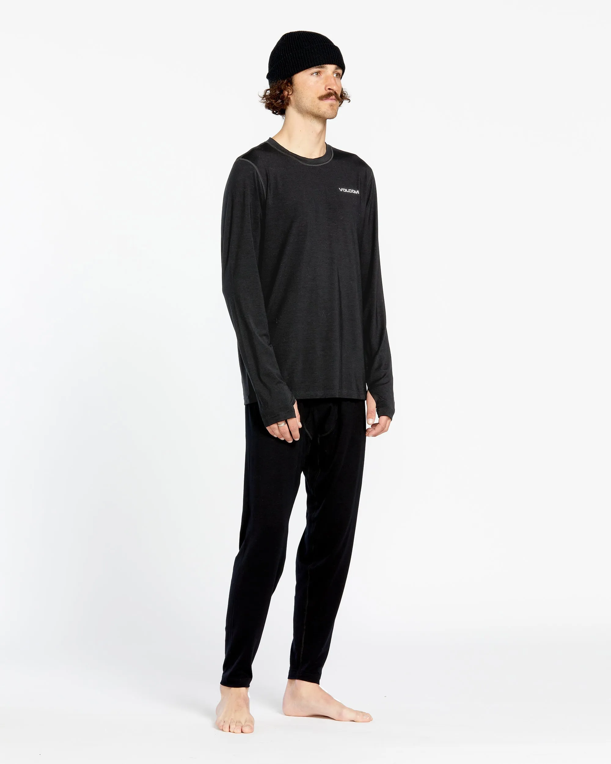 Mens Merino Blend Crew - Black