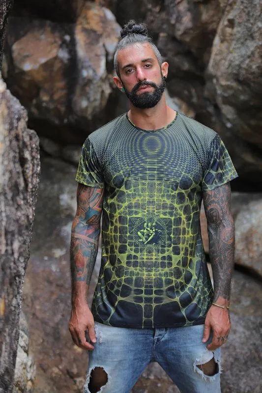 Mens Rave Shirt | Psy Clothing | Sacred Geomery Shirt | Fractal Shirt | Hokus (TS)