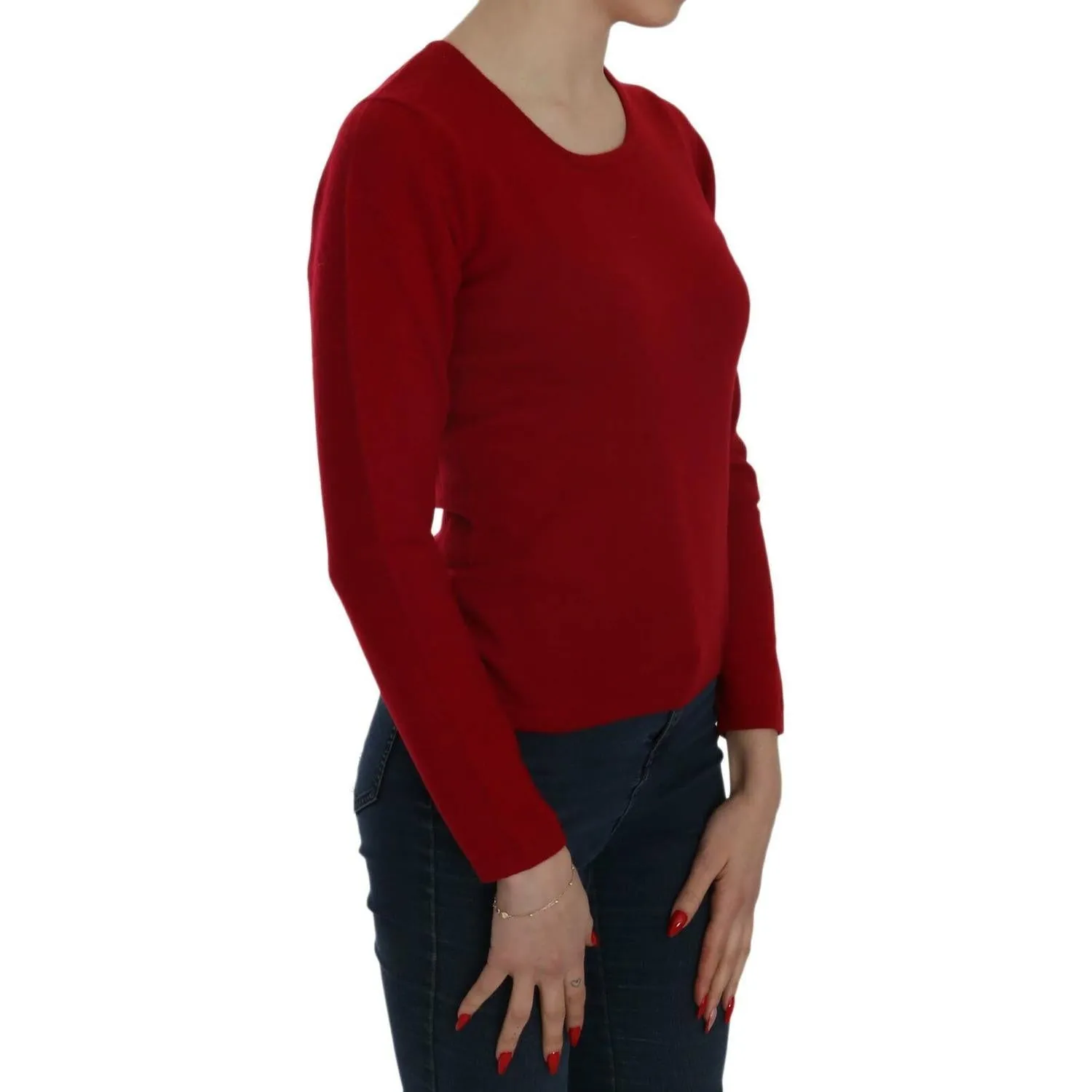 MILA SCHÖN Elegant Red Cashmere Pullover Blouse