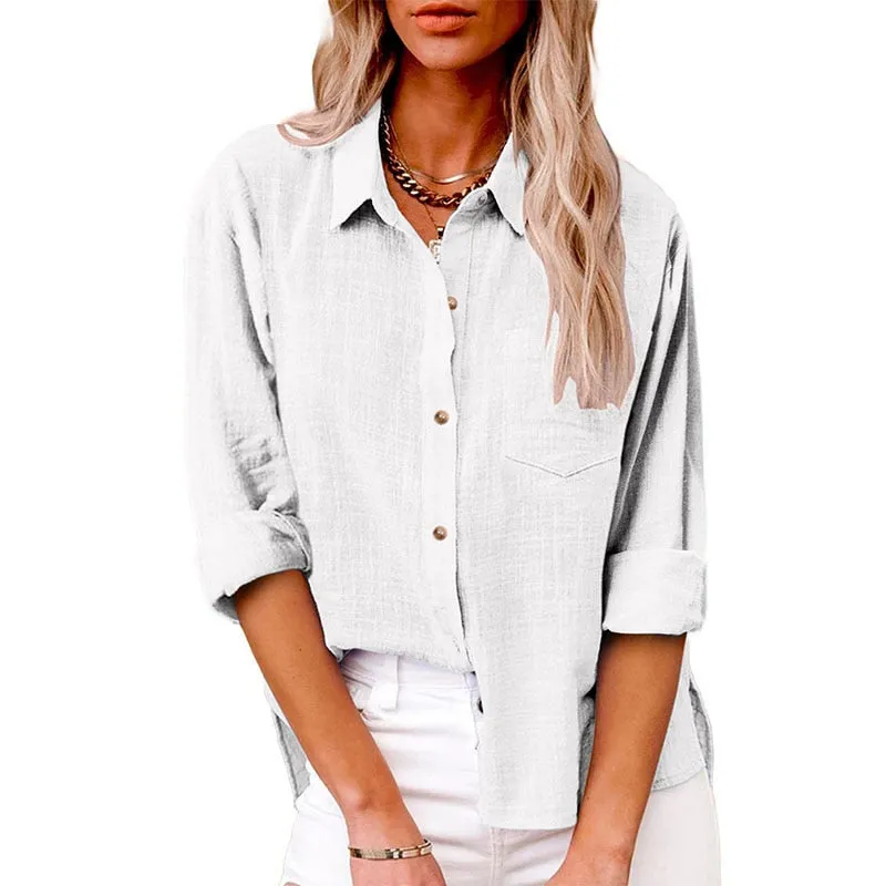 New Solid Casual Loose Shirts