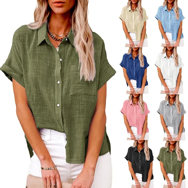 New Solid Casual Loose Shirts