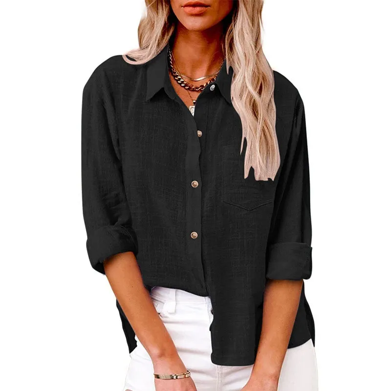 New Solid Casual Loose Shirts