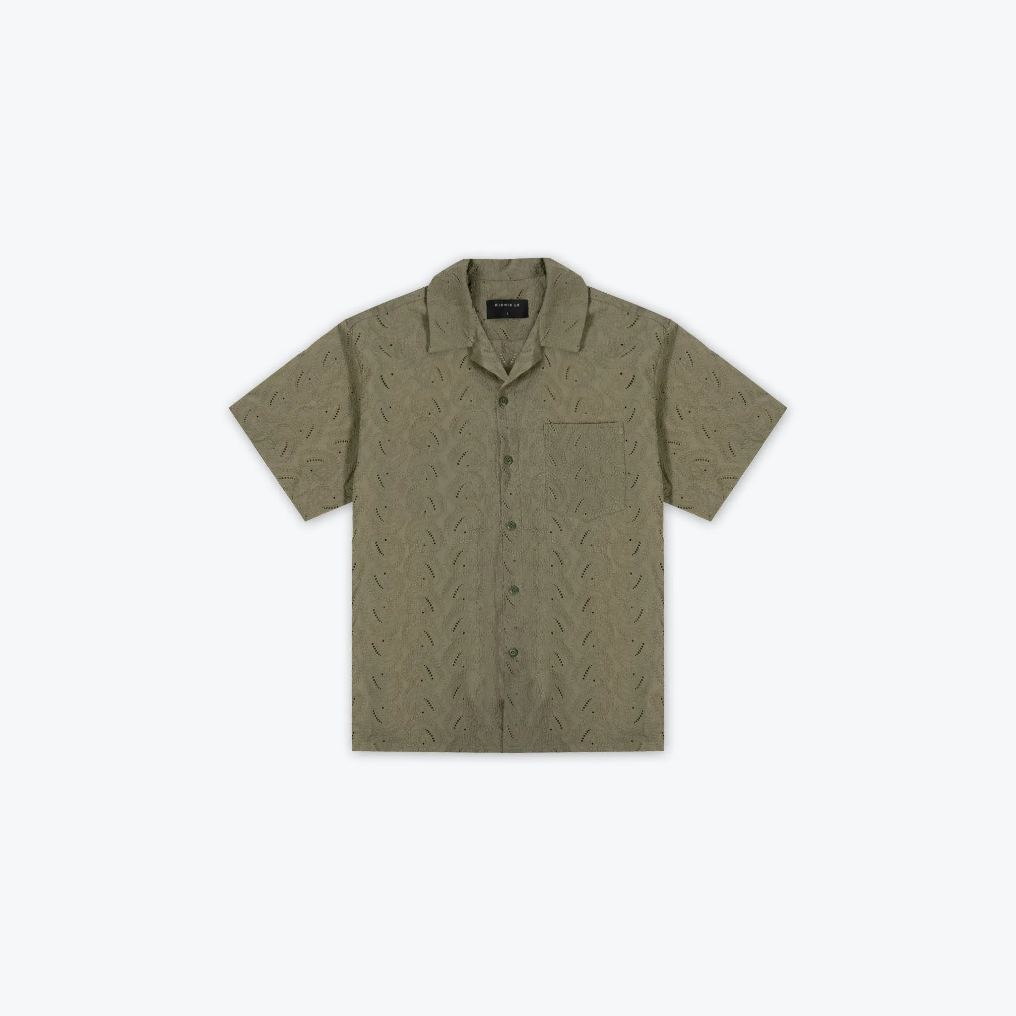 PAISLEY RESORT SHIRT - OLIVE