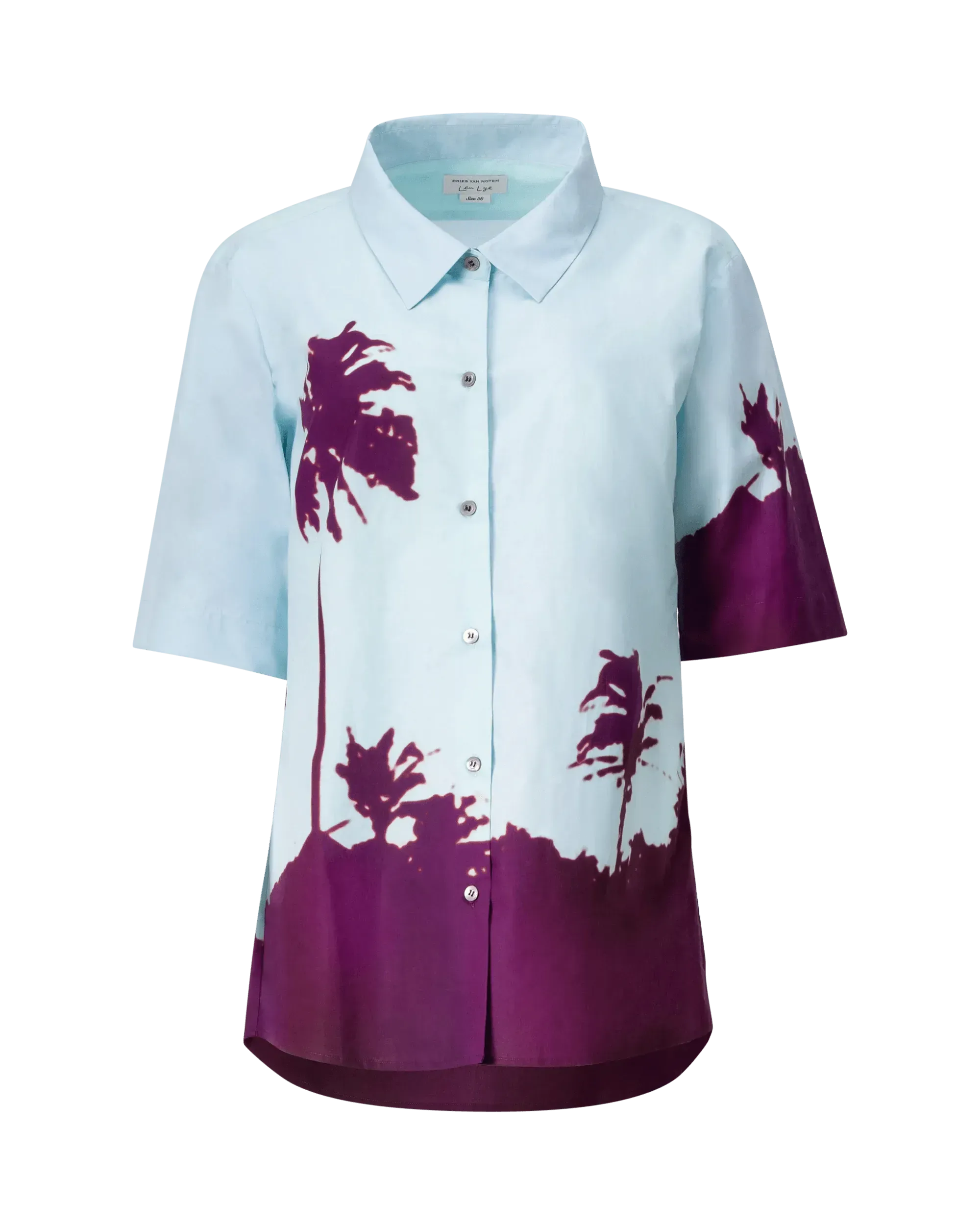 Palm-Printed Cotton Poplin Shirt