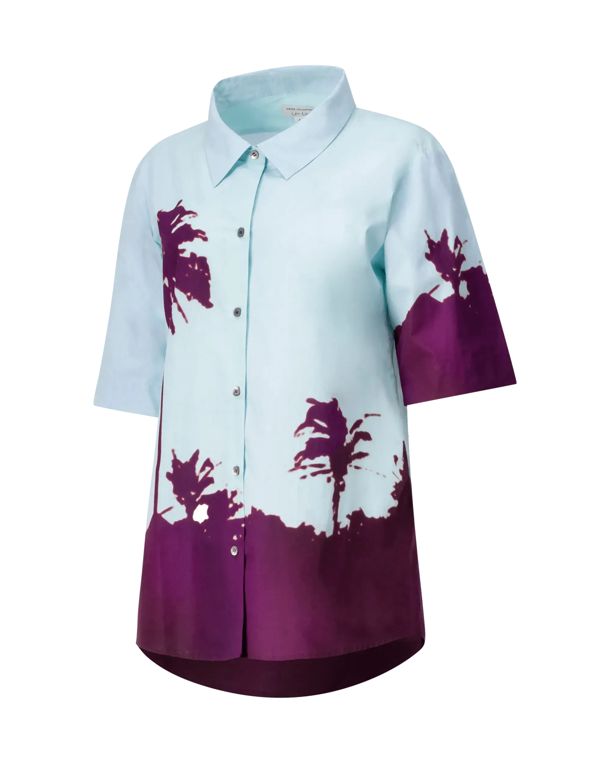 Palm-Printed Cotton Poplin Shirt