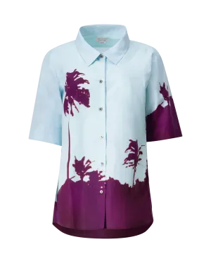 Palm-Printed Cotton Poplin Shirt