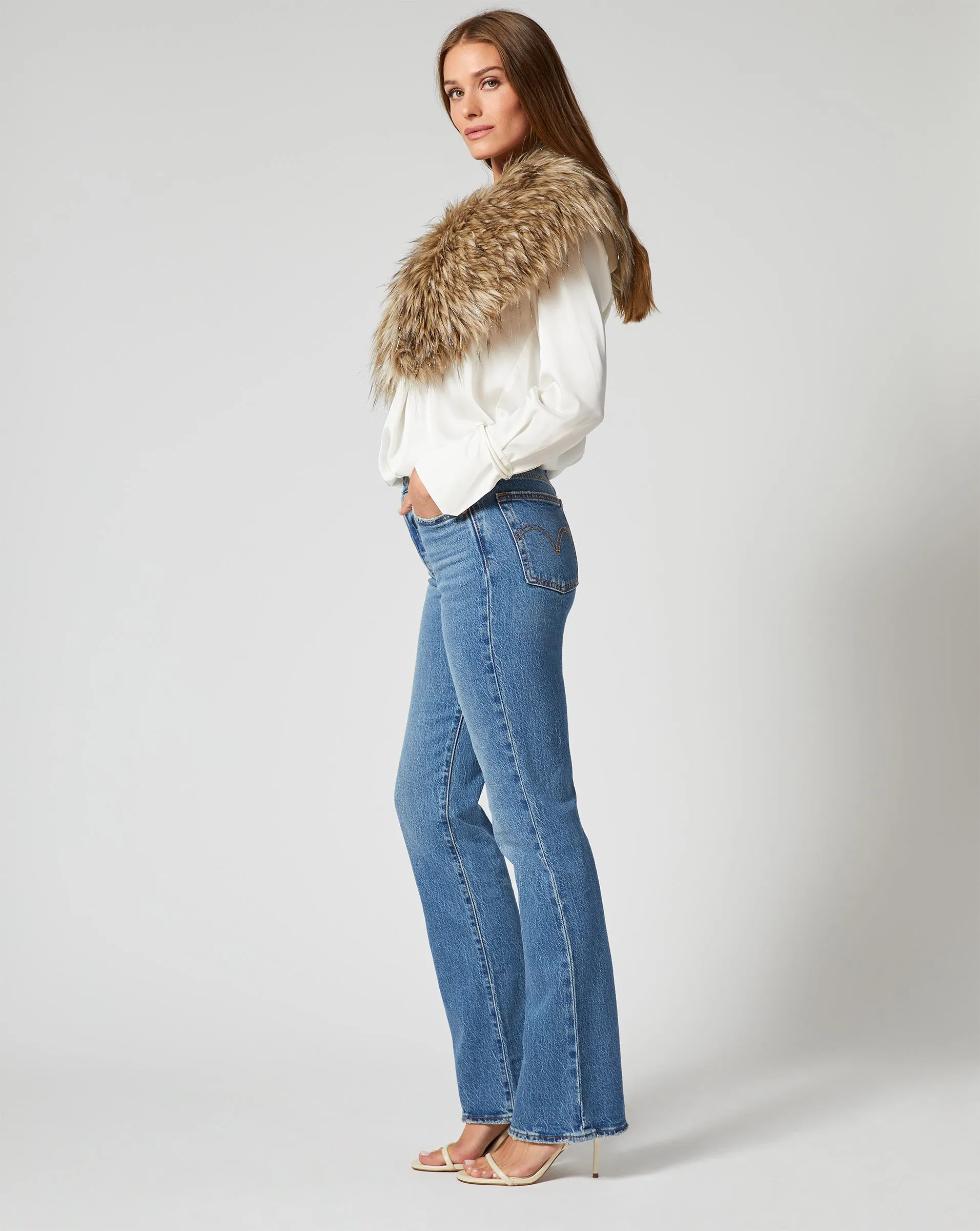 Petite Fox Faux Fur Wrap