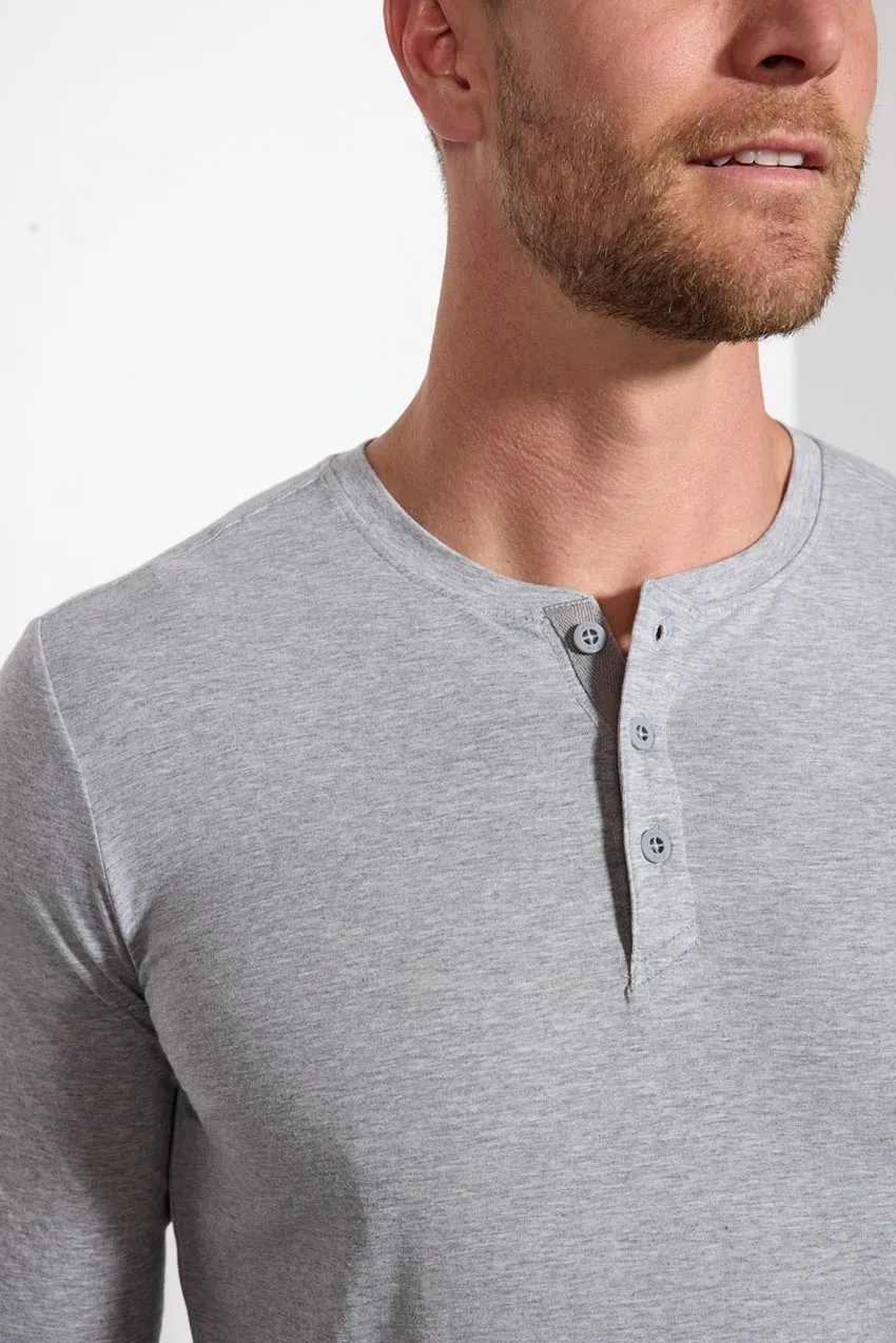 Pima Cotton Henley - Htr Concrete