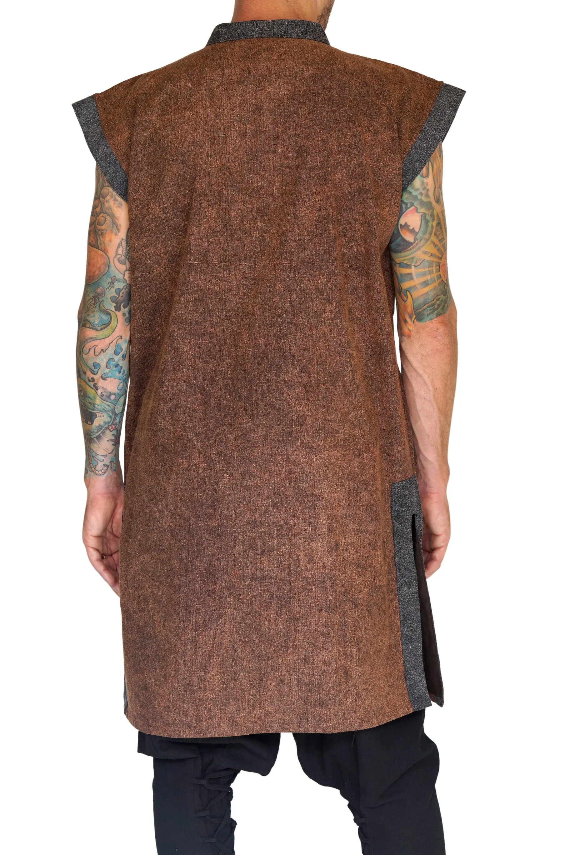 'Pirate Vest' - Stone Brown/Brown Buttons