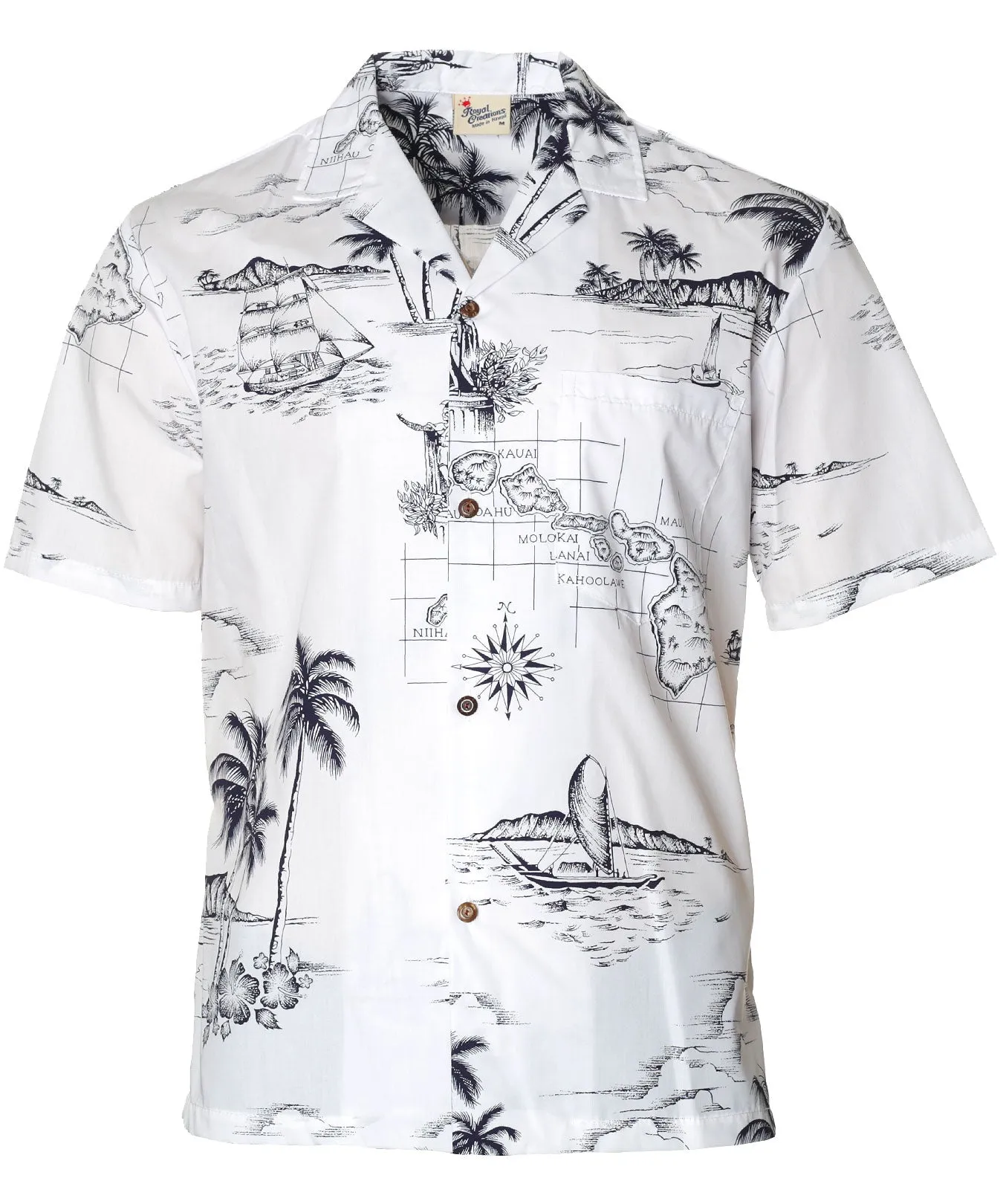 Poly Cotton Hawaiian Shirt Discover Hawaii Map