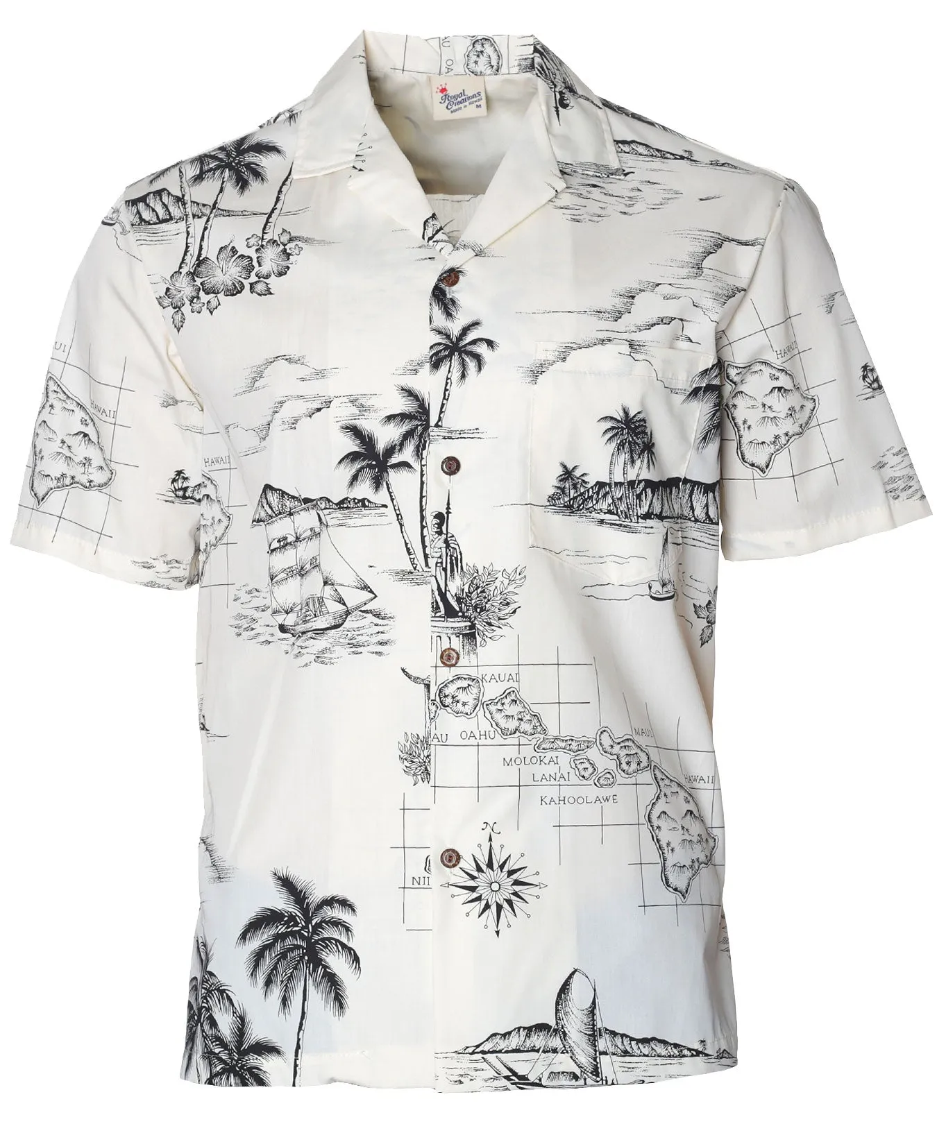 Poly Cotton Hawaiian Shirt Discover Hawaii Map