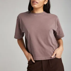 Relaxed Crop Tee (Plum Smoke)