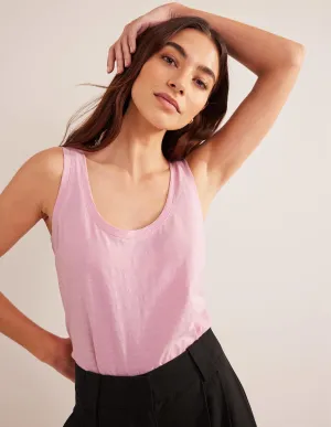 Relaxed Scoop Neck Vest-Cameo Pink