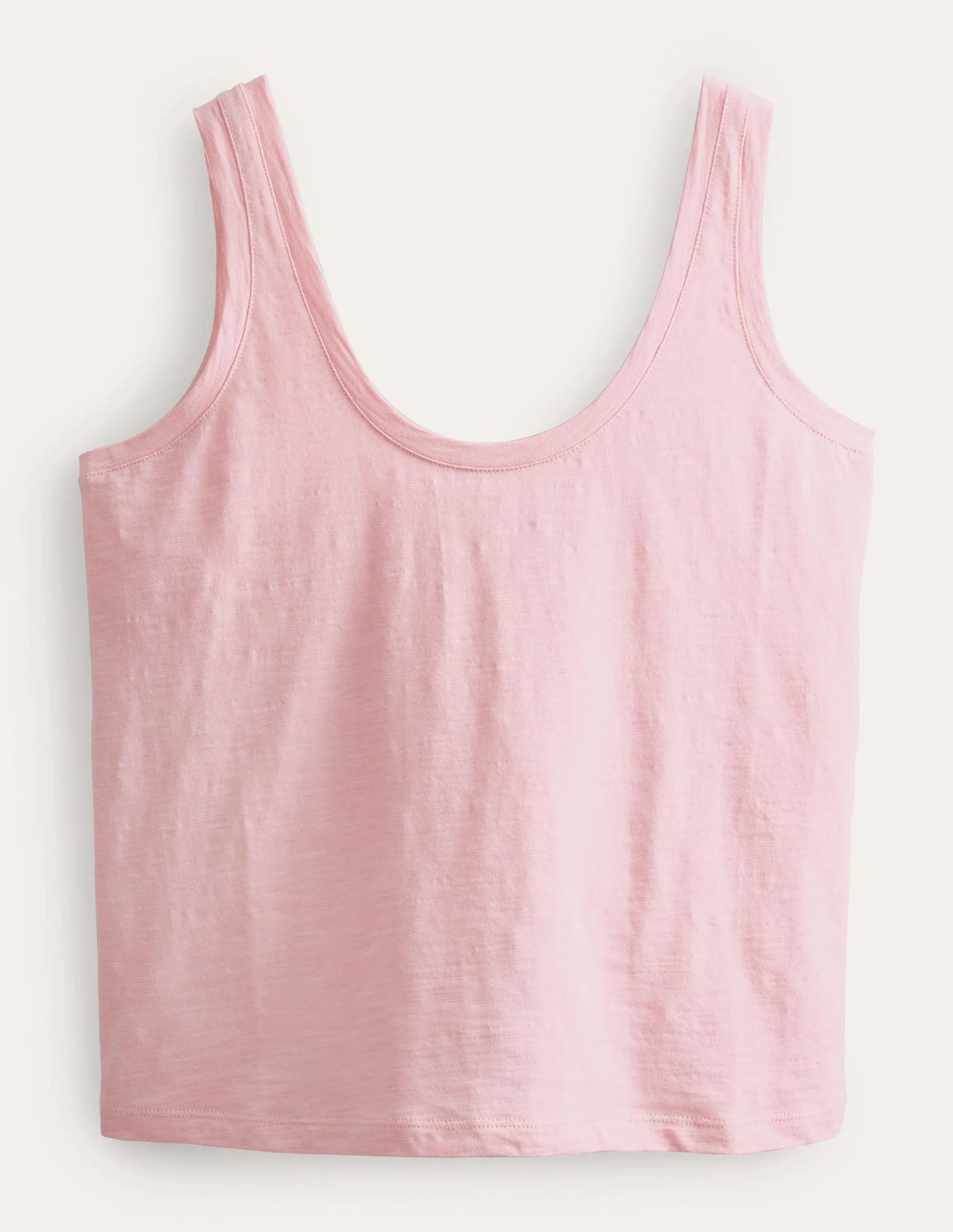 Relaxed Scoop Neck Vest-Cameo Pink