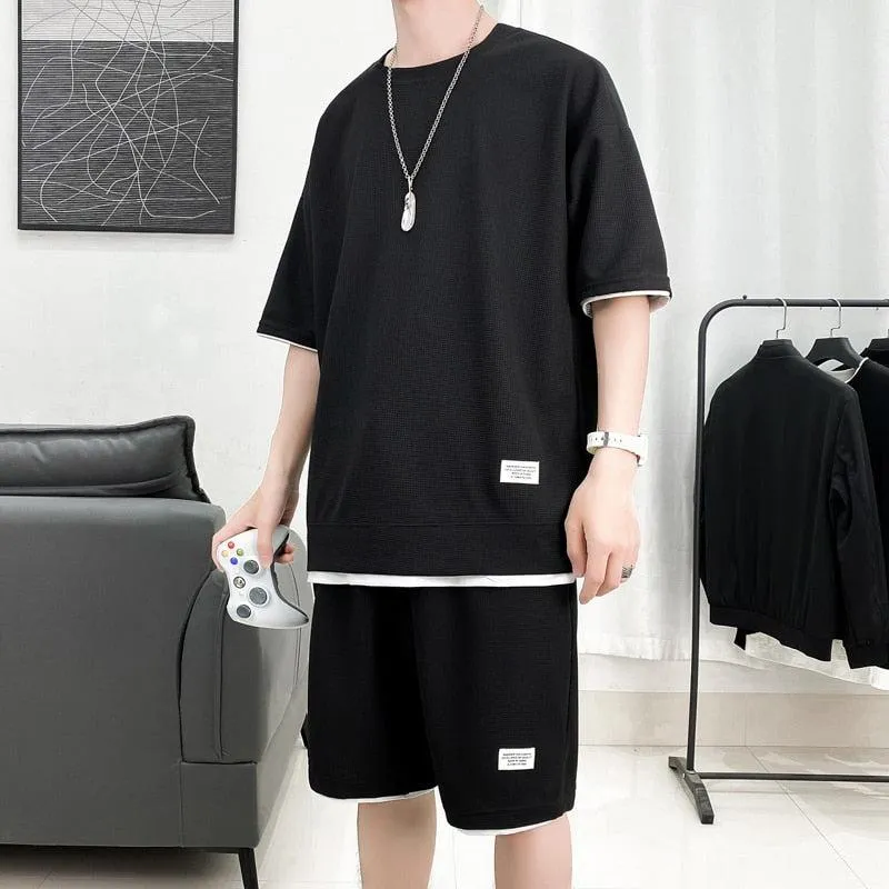 Soft Boy Sweatshirt & Sweatshorts Two Piece Set