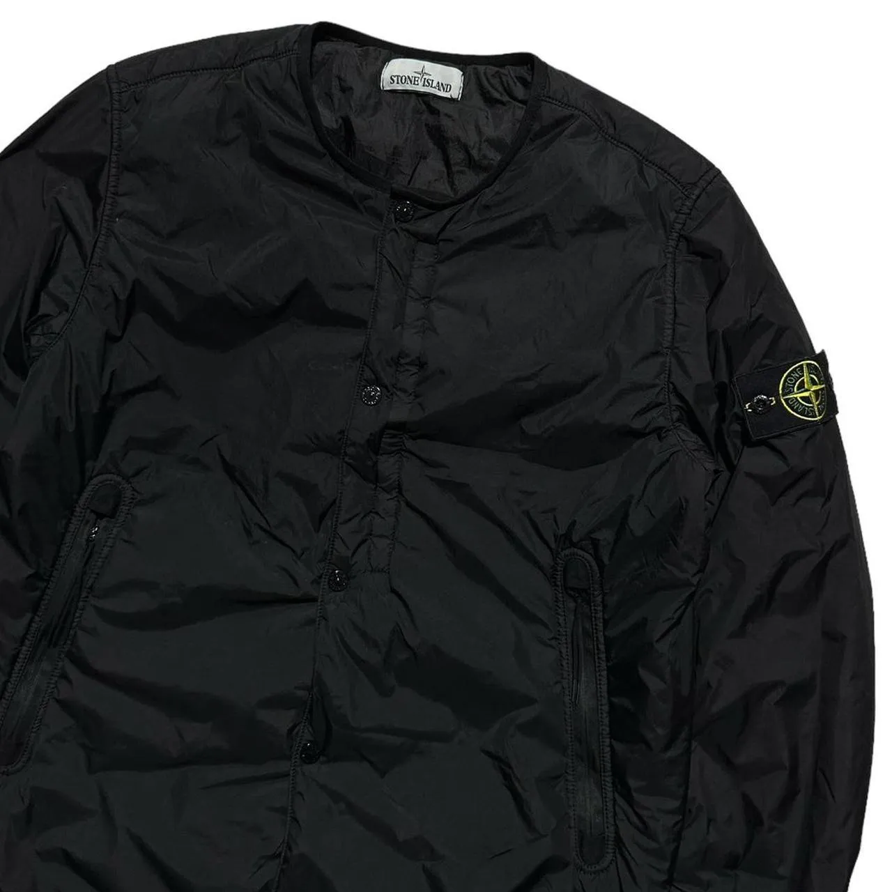 Stone Island Garment Dyed Black Nylon Jacket