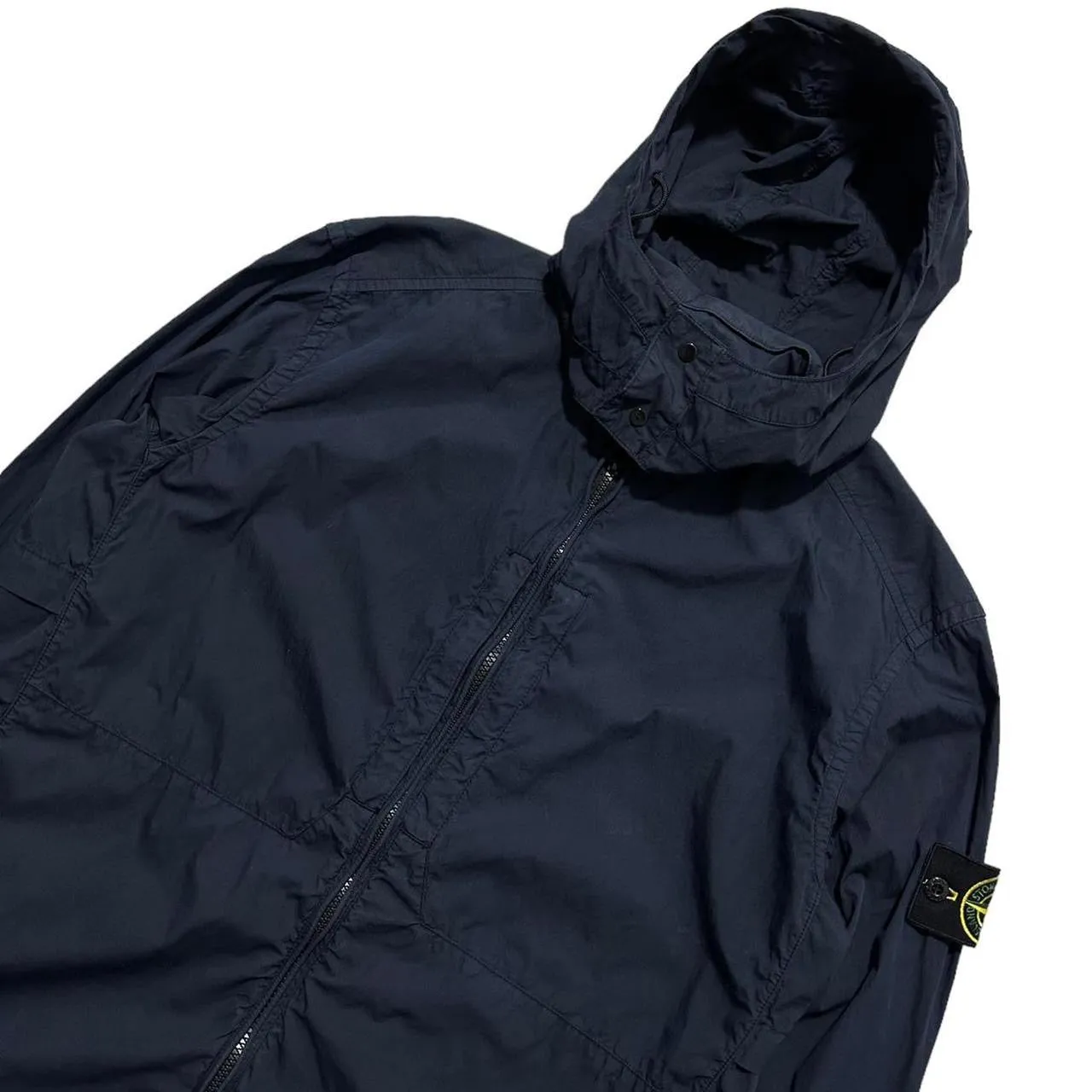 Stone Island Navy Foldable Hooded Overshirt