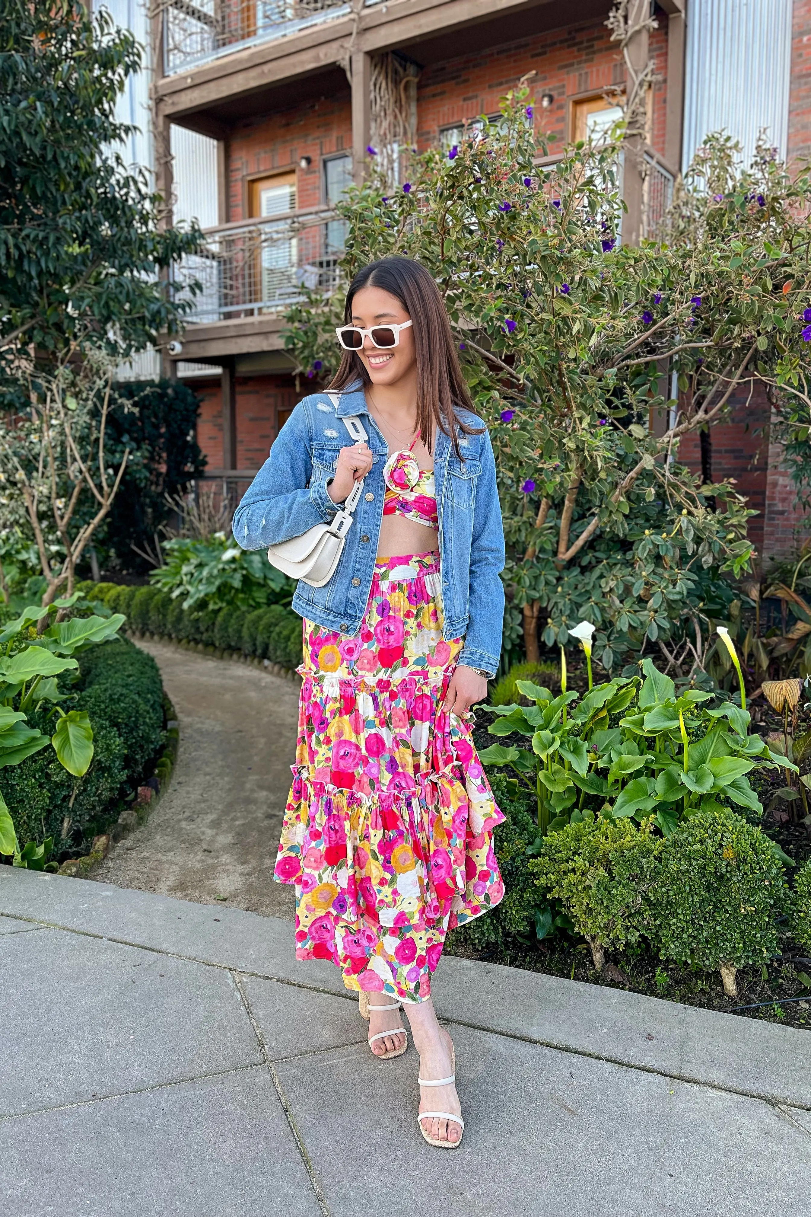 The Take Me Away Floral Print Maxi Skirt