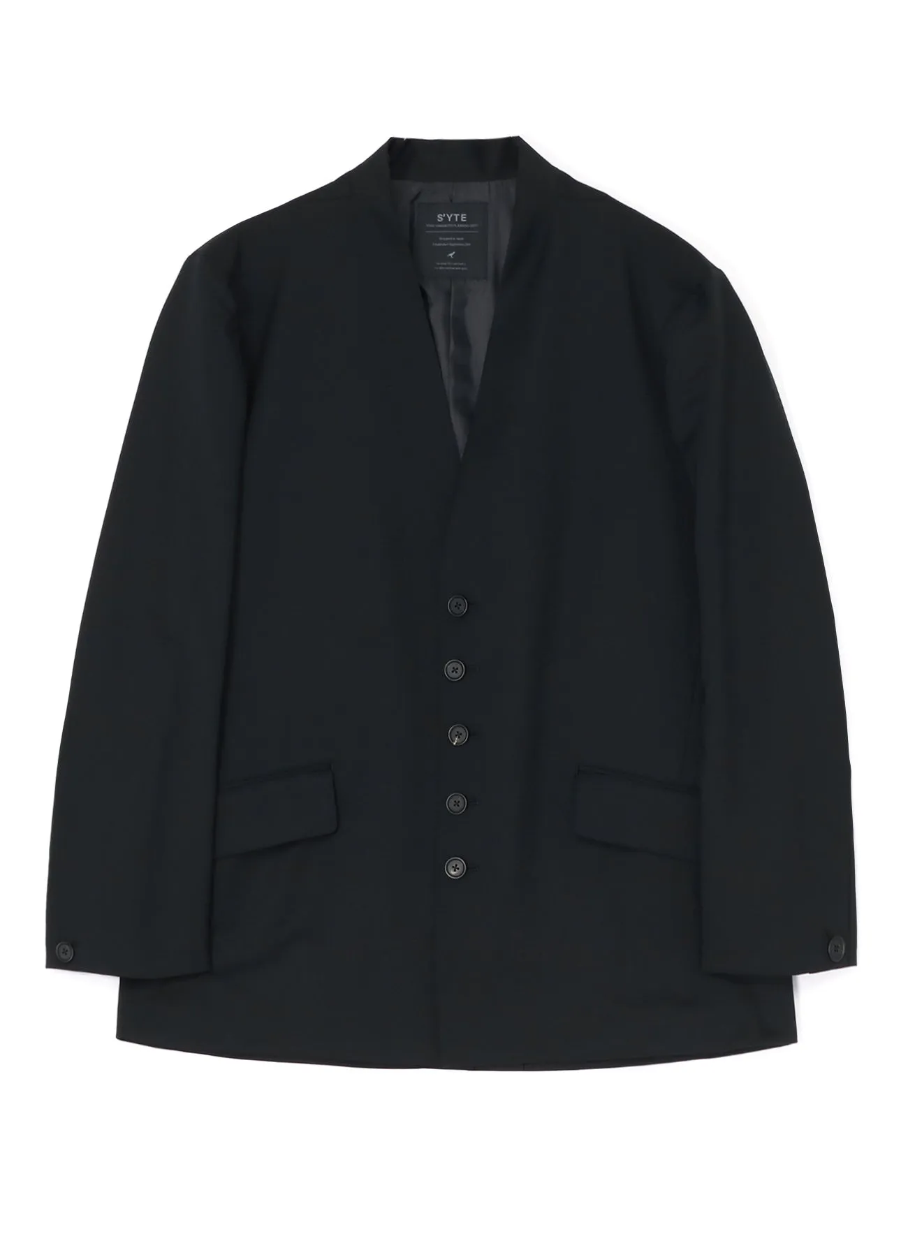 T/W GABARDINE COLLARLESS JACKET