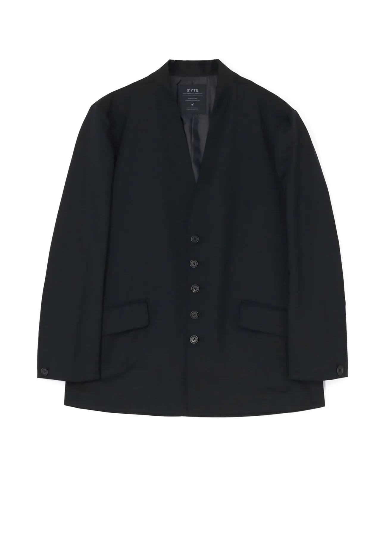 T/W GABARDINE COLLARLESS JACKET