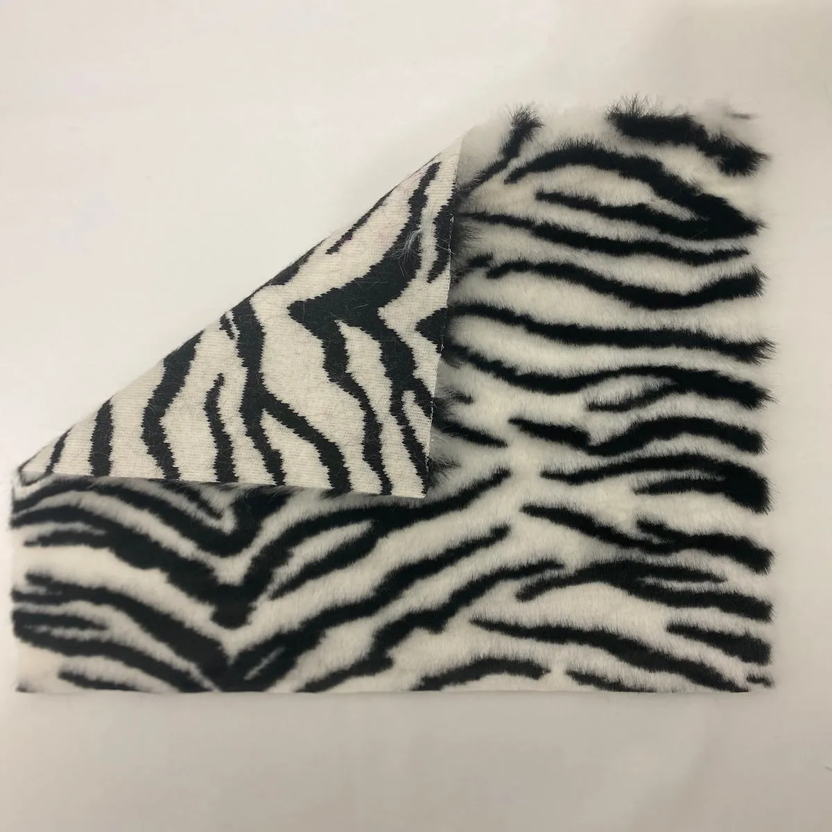 White Black Tiger Luxe Plush Faux Fur Fabric